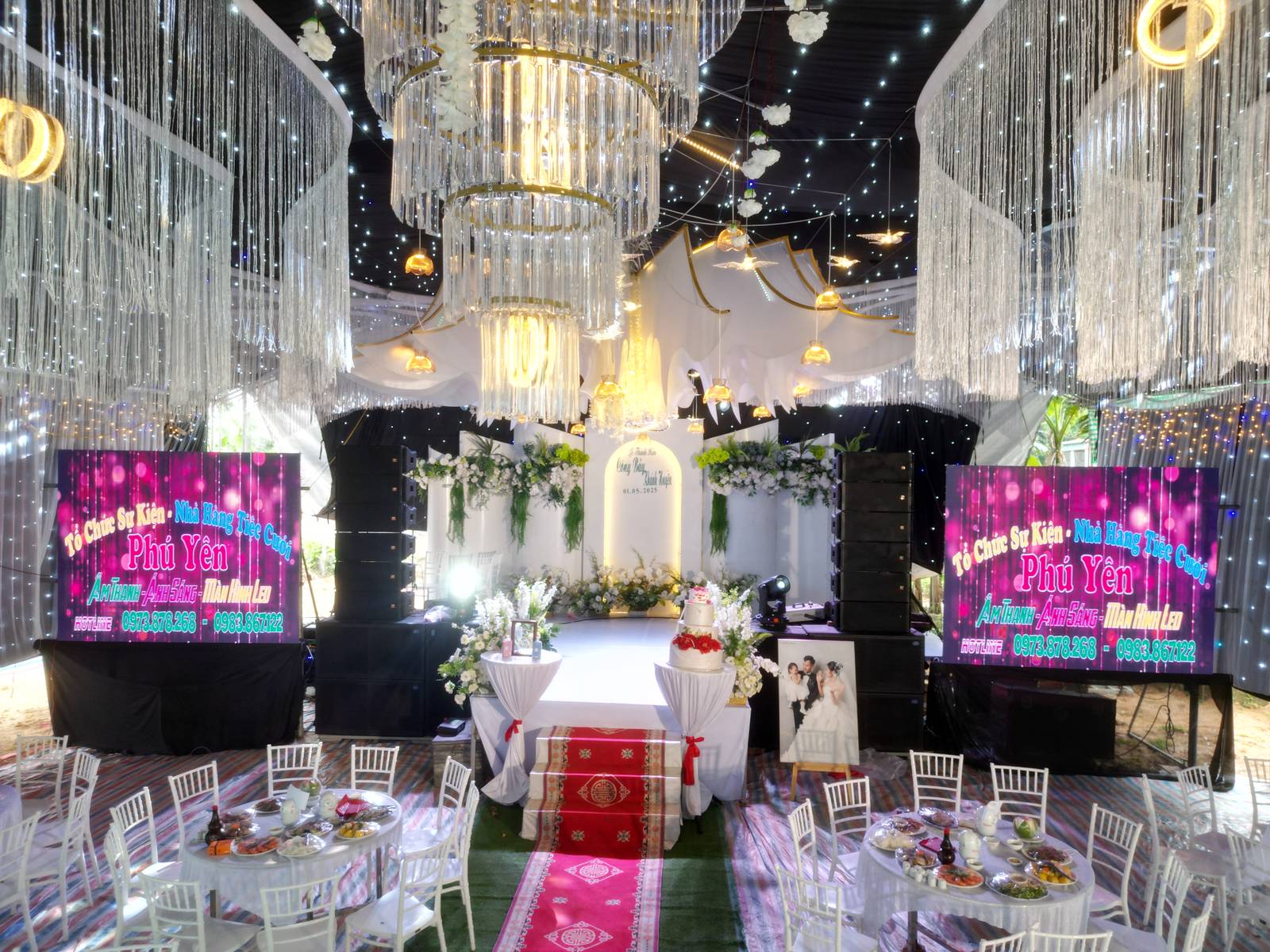 Chi tiết trang trí rạp cưới Phú Yên Wedding